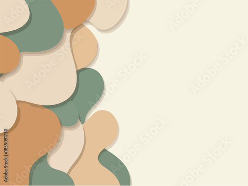 Soft Floral Background Illustration Featuring Abstract Flower Shapes in Various Colors