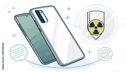 Smartphones with radiation shield and safety features