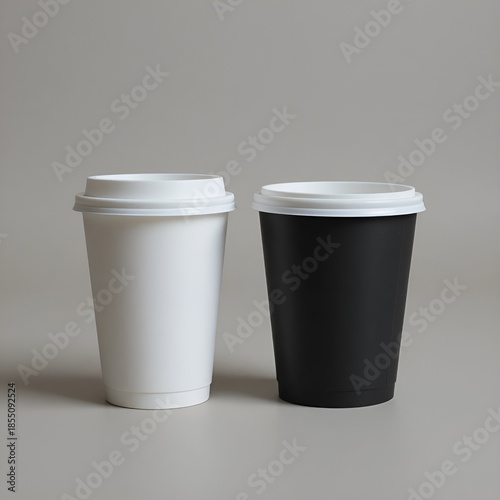 White coffee cup mockup. 3d white cup.

