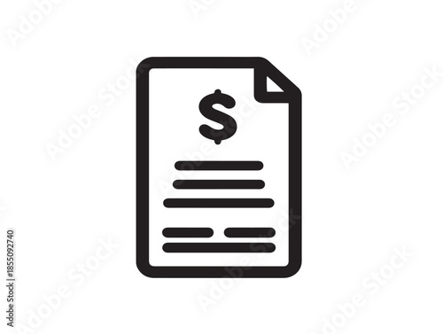 Beautiful invoice billing document icon with elegant modern lines