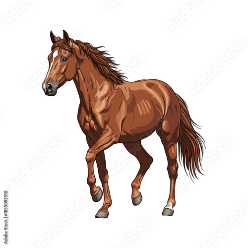 vector illustration of a horse on a white background