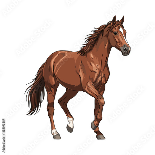 vector illustration of a horse on a white background