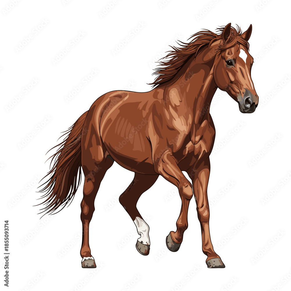Fototapeta premium vector illustration of a horse on a white background
