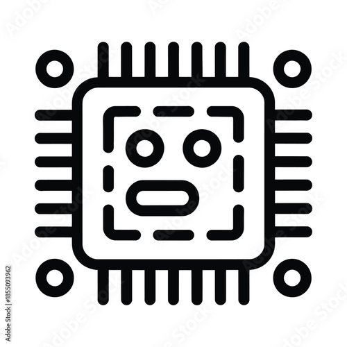 Central processing unit icon with simple design