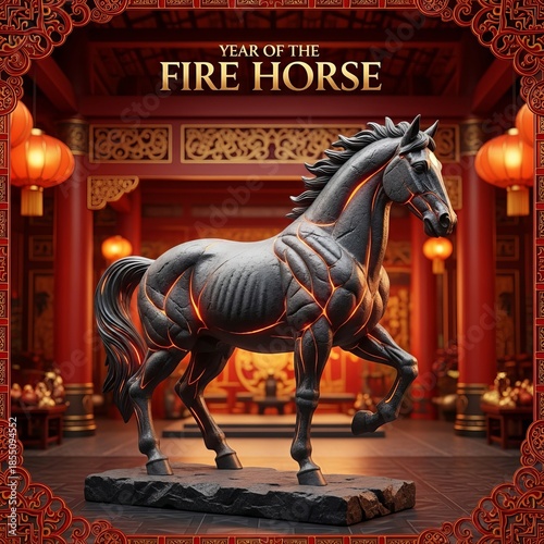 Chinese Lunar Festival Fire Horse 2026 artistic zodiac installation