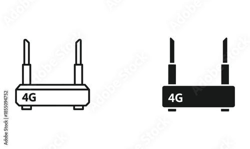 4g router illustration with dual antennae