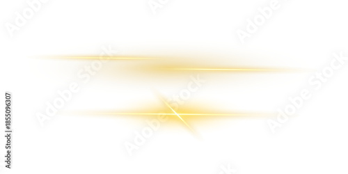 High-intensity gold light streak with neon flare, shimmering glow band, and dynamic horizontal illumination ideal for tech styling, UI highlights, and elegant transparent PNG assets
