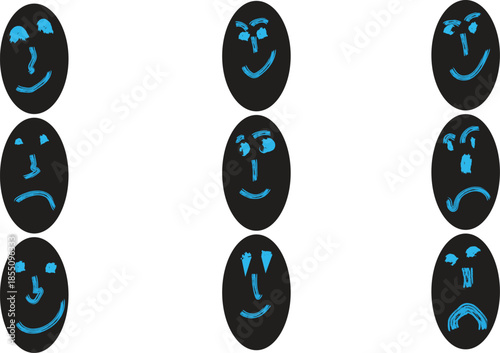 vector illustration of a set of colorful buttons