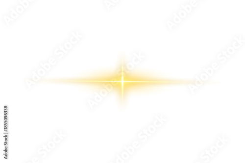 Golden horizontal flare beam with bright shine, neon streak illumination, and diffused edge glow perfect for futuristic layouts, premium overlays, and cinematic vector designs
