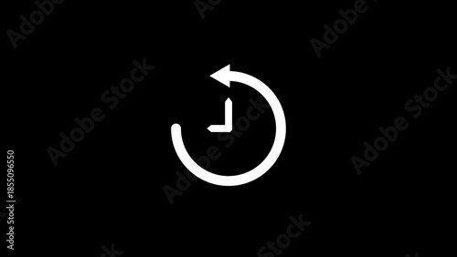 Free Download White arrow in circular motion with clock icon on black background - GFXLoad