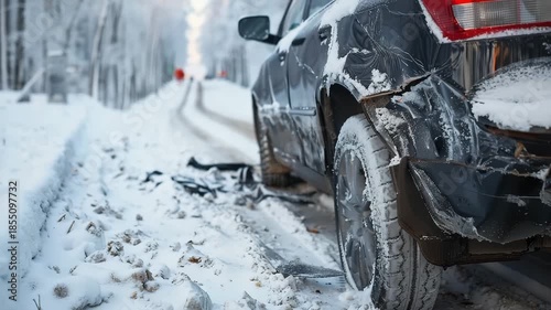 Vehicles involved in major accident on city road with damage