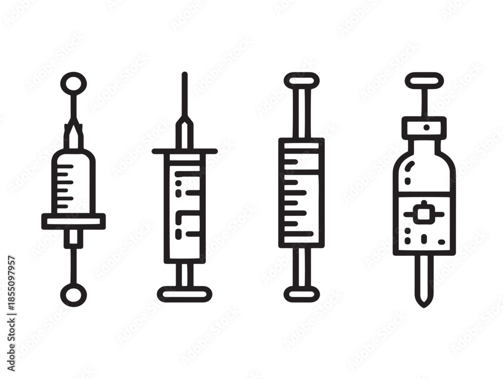 Naklejka premium A Simple Vaccine Icons Collection With Clean And Professional Line Art