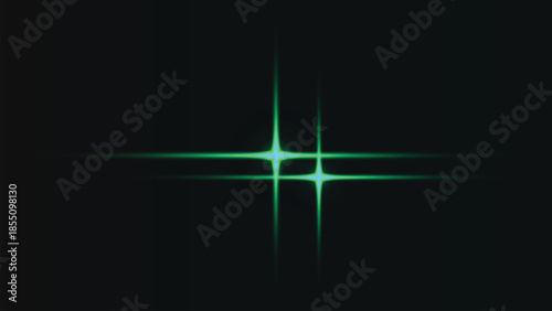 A luminous green starburst effect on a deep black background creating a minimalist glow