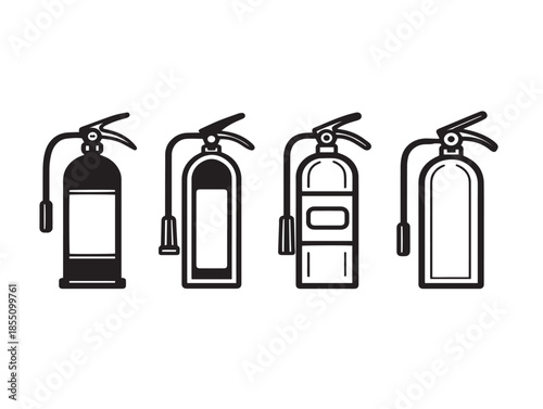 Nice fire safety vector icons with a gorgeous minimalist line art