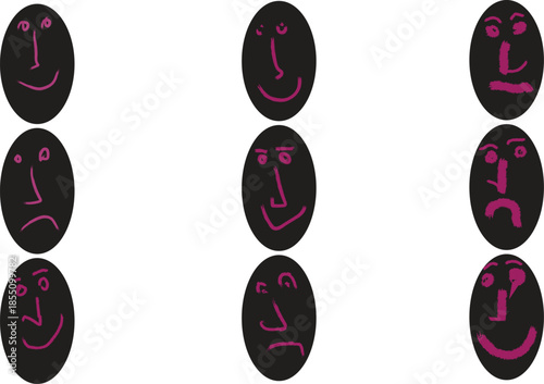 vector illustration of a set of red and black buttons