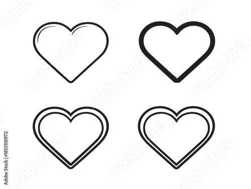 Nice collection of heart symbol icons with a beautiful clean design