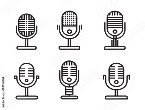 Gorgeous collection of mic symbols with a beautiful minimalist design