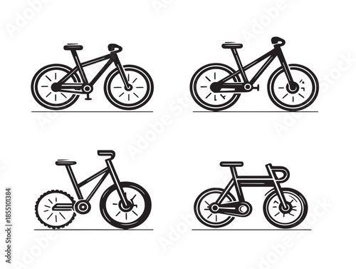 Stunning collection of bicycle sport icons in a beautiful minimalist design