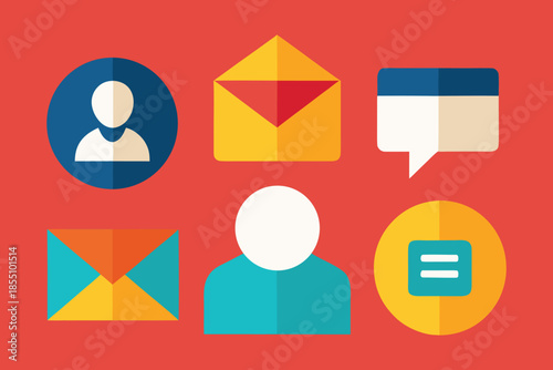 Contact Us Icon Set – Web and Website Vector Icons Collection