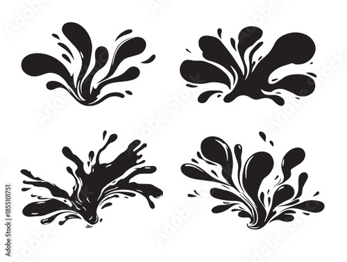 A stunning and elegant set of dynamic paint splash minimalist vector icons