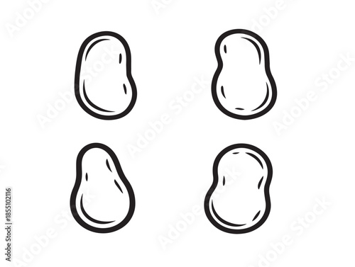 A stunning and clean set of dynamic potato themed minimalist style icons