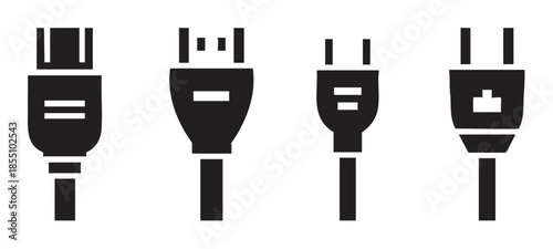 Collection of various USB connectors including Type-A, Type-B, Mini-USB, and Micro-USB, essential for connecting and powering modern electronic devices and peripherals.