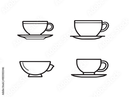 Stunning Collection of Four Gorgeous Tea Drinking Themed Icons