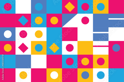 Vibrant geometric pattern with colorful shapes