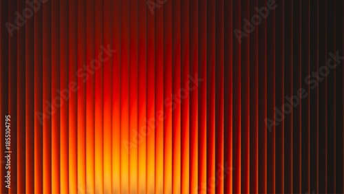 Dramatic and fiery gold gradient with intense illumination through fractal glass. Warm light expands through ribbed glass evoke intensity and depth. Dynamic design blending warm colors and geometry