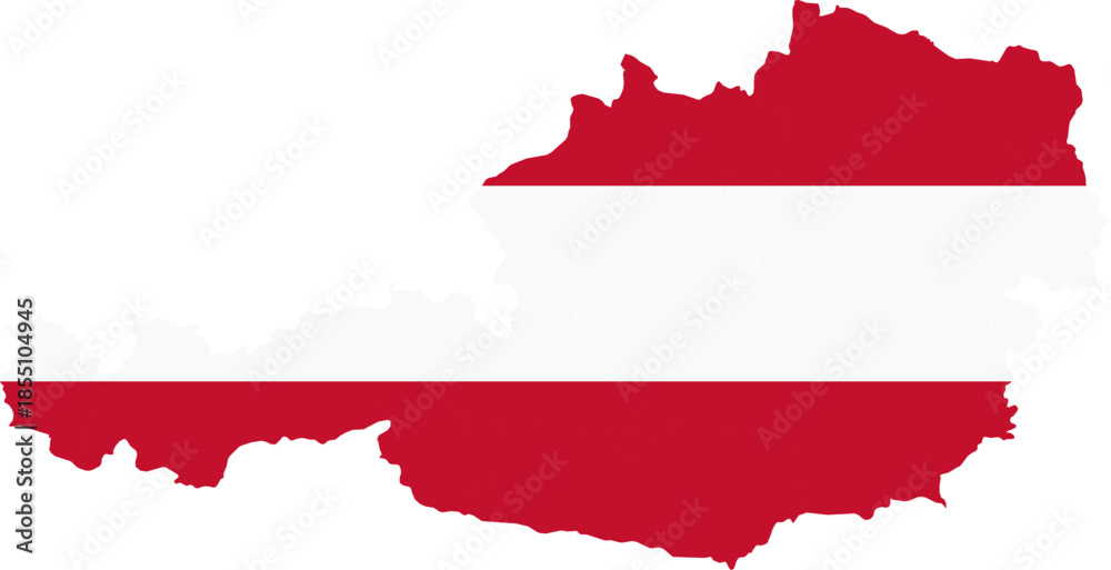 Fototapeta premium Austria Map with National Flag Masked