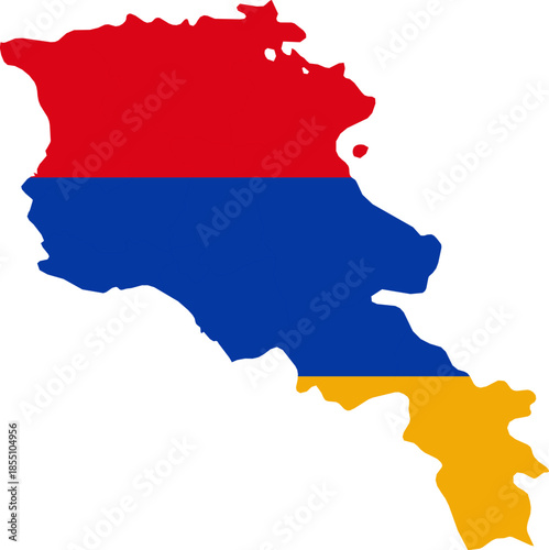 Armenia Map with National Flag Masked