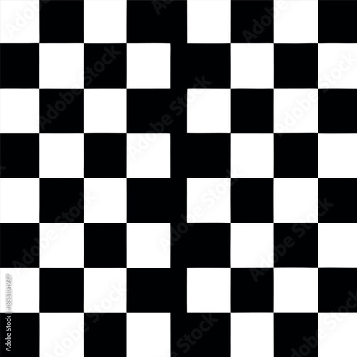 Black and white checkerboard pattern with clean, evenly spaced squares, minimal and high contrast design.