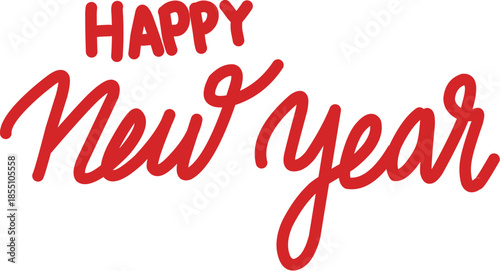 Happy New Year icon. Lettering text for Happy New Year.