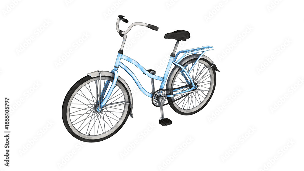 Obraz premium 白い背景の自転車のイラスト