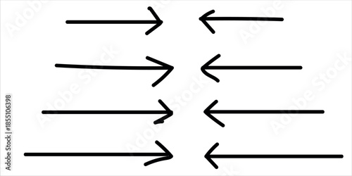 A set of opposing arrows pointing in different directions on a white background