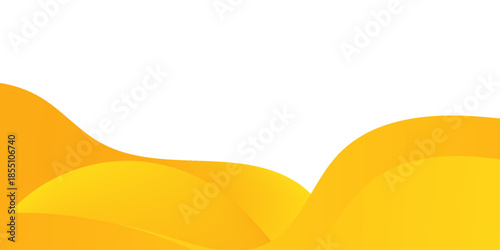 Abstract Yellow Wave Background on White with Smooth Modern Shapes. Suit for banner, web, poster, pamflet, brochure and presentation