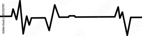 Heartbeat electrocardiogram line silhouette for medical health monitoring cardiac emergency diagnostic services hospital cardiology healthcare equipment and vital signs pulse tracking
