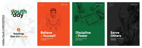 Swami Vivekananda Jayanti National Youth Day Inspirational Tribute Design on 12 January for Social Media Post, Web Banner, Poster, and Print