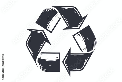 Recycle symbol crafted with bold lines showcases environmental awareness and stewardship