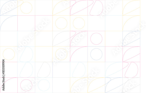 Colorful dotted lines and circles on pattern design