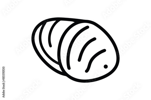 Simple Icon of Potato with Skin Texture on a White Background