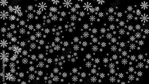 Snowflake Icon Design on Black Background Winter Concept