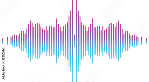 Vibrant sound wave graphic with purple and blue gradient