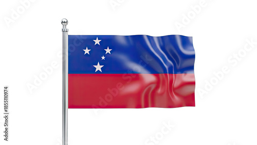 3D Samoa Flag Waving on a Flagpole on transparent background Free Download 3D Samoa Flag Waving on a Flagpole on transparent background - GFXLoad