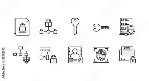 Various security icons representing data protection