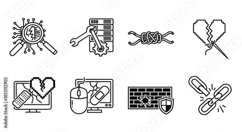 Illustrations of cybersecurity concepts