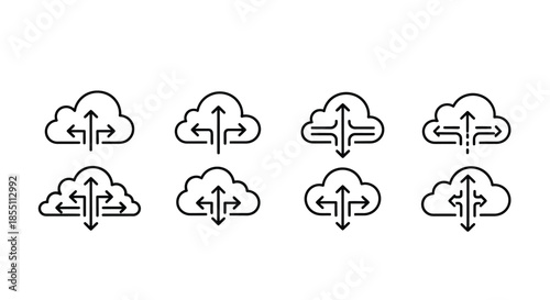 Clouds with various arrow directions