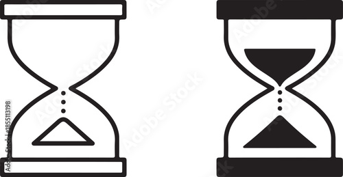 Hourglass icons in black and white