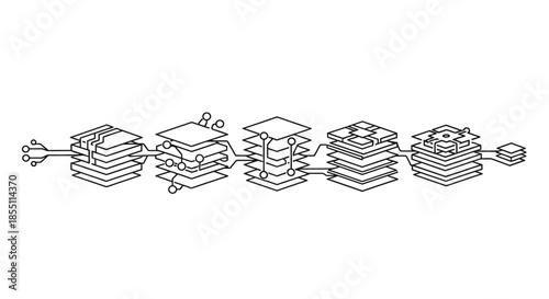 Sequential processing through multiple layers