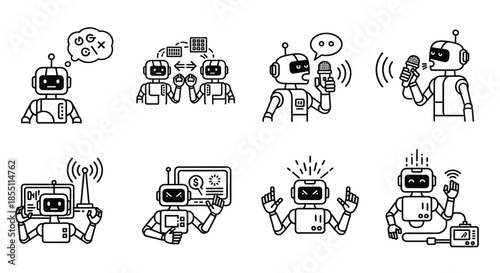 Robots engaging in various communication methods